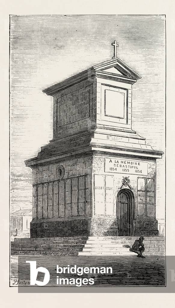 The Duke of Edinburgh's Visit to the Crimea: The French Mausoleum, Sebastopol, Ukraine, 1873 Engraving