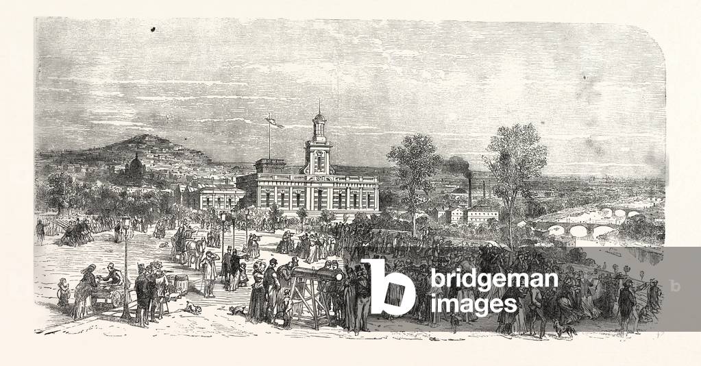Franco-Prussian War: The New Paris Observatory. View of the Trocadero Square During the Battle at La Malmaison, France