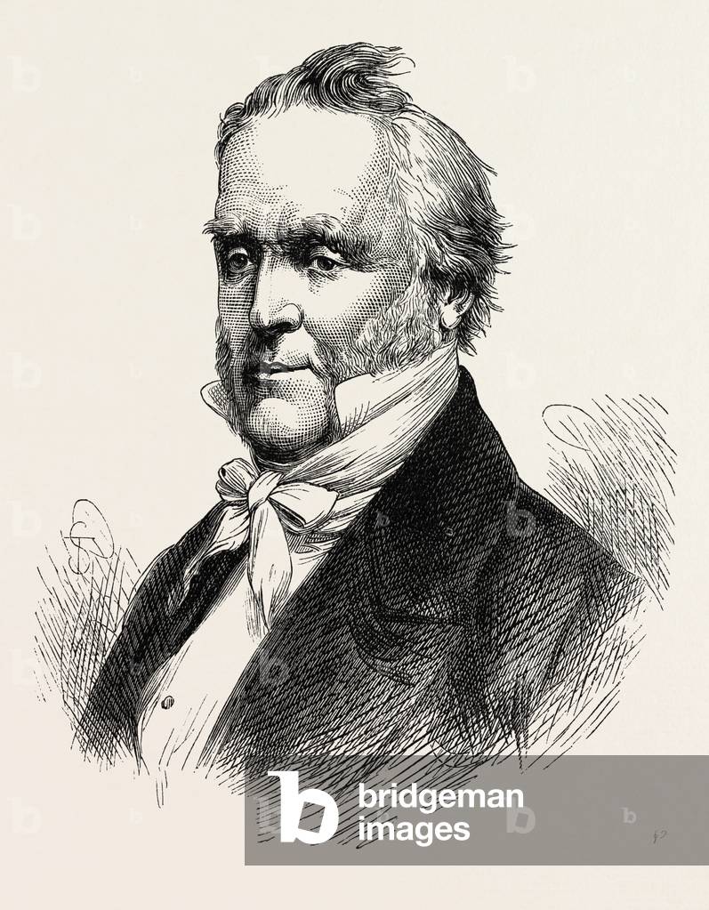President Buchanan, He Was the 15th President of the United States, 1870s Engraving