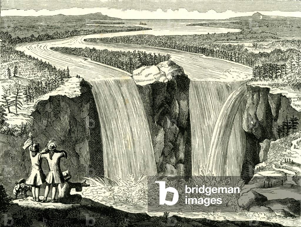 Hennepin's Sketch of Niagara in 1678 USA