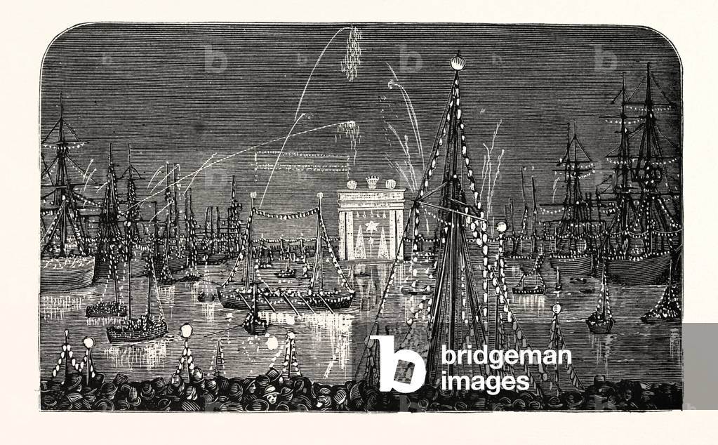 France: Illumination of the Fleet in the Dockyard, Cherbourg