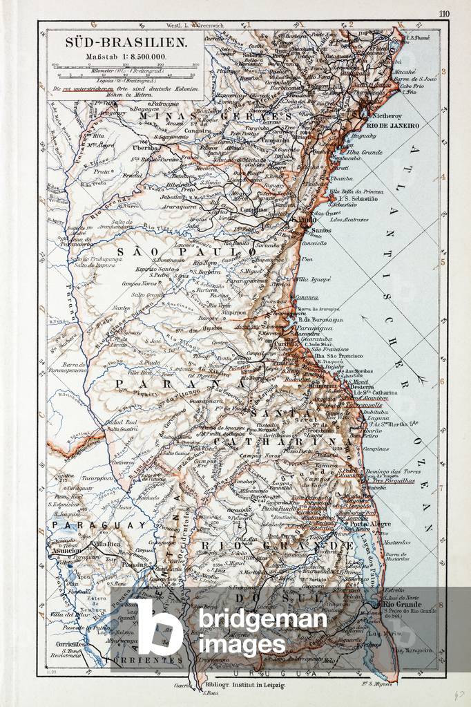 Map of the South of Brazil 1899