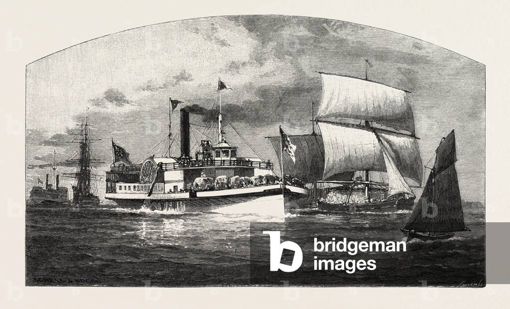 Montreal, the Longueuil Ferry, Canada, Nineteenth Century Engraving