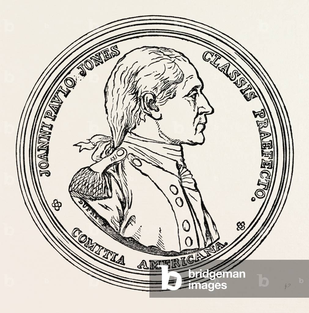 Medal Struck in Honour of Paul Jones, 1870s Engraving