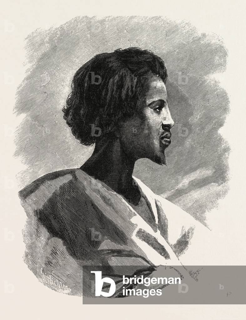 An Ababdeh Arab. Egypt, Engraving 1879