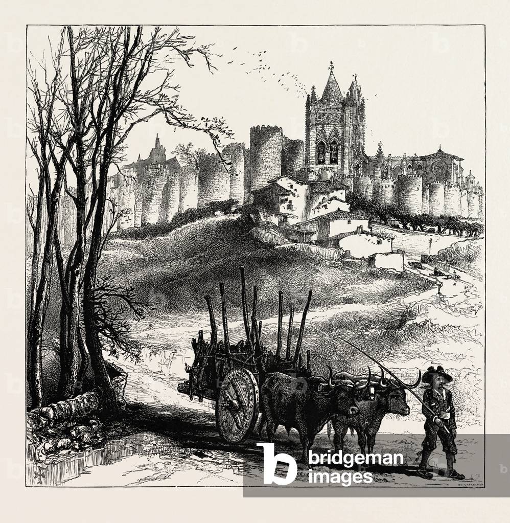 Avila, Spain, 19th Century Engraving