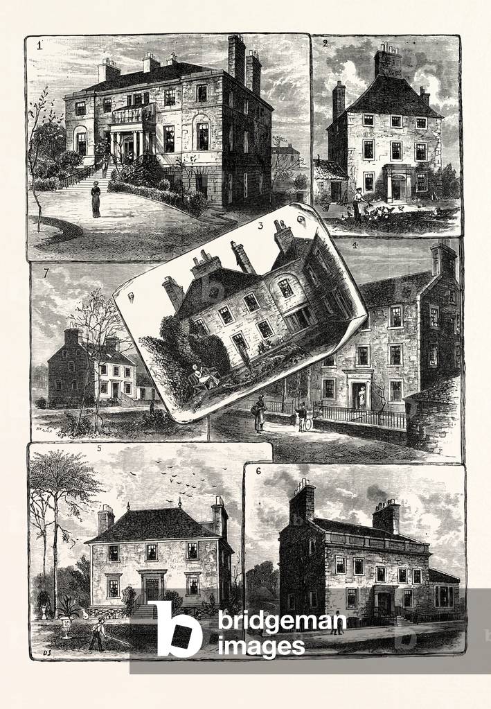 Edinburgh: 1. Bonnington House 2. Stewartfield 3. Redbraes 4. Silvermills House 5. Broughton Hall 6. Powder Hall 7. Canonmills House