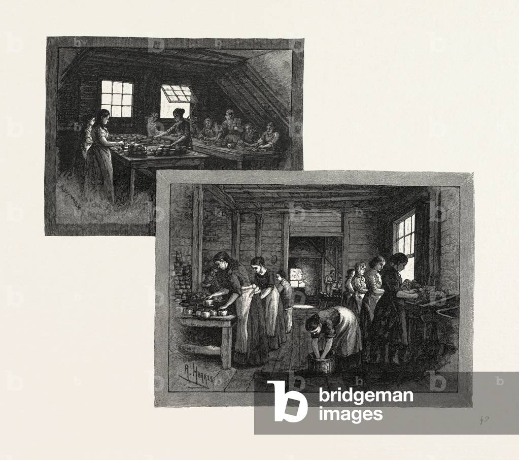 Prince Edward Island, Lobster Canning, Canada, Nineteenth Century Engraving