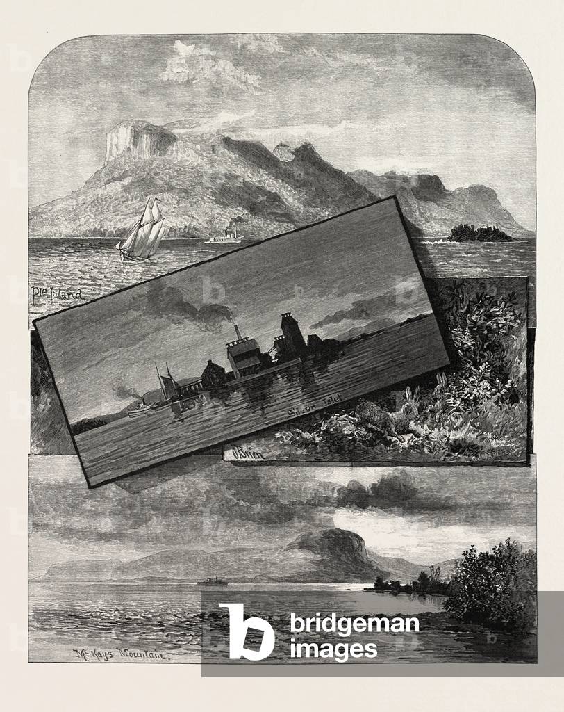 The Upper Lakes, Thunder Bay, Canada, Nineteenth Century Engraving
