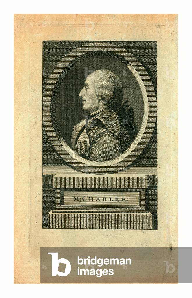 M. Charles,  Head-and-Shoulders Profile Portrait of French Balloonist J.A.C. Charles, Who Made the First Flight in a Hydrogen Balloon, Dec. 1, 1783.