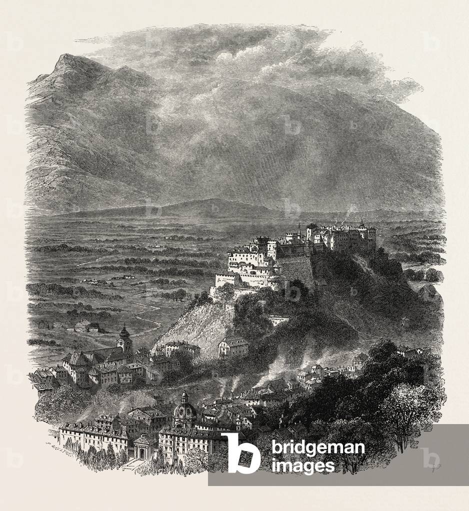 Salzburg, Austria, 19th Century Engraving