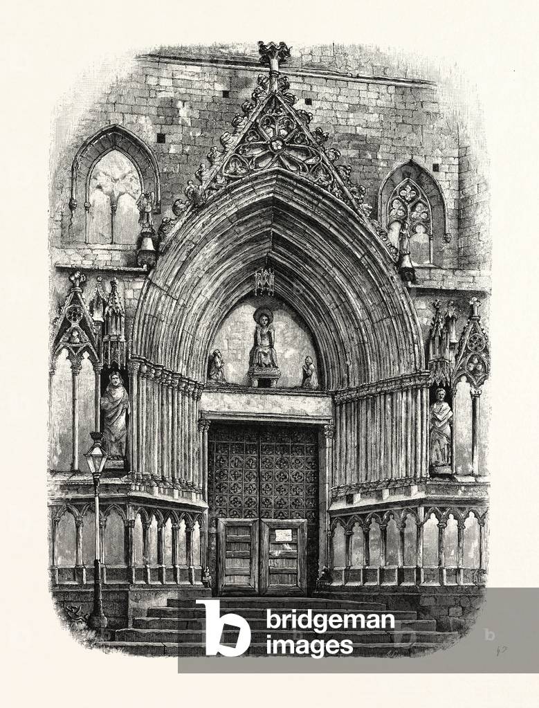 Entrance to the Church of Santa Maria Del Mar, Barcelona, Spain