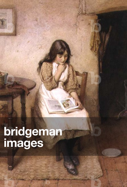 A Girl Reading (w/c and gouache)