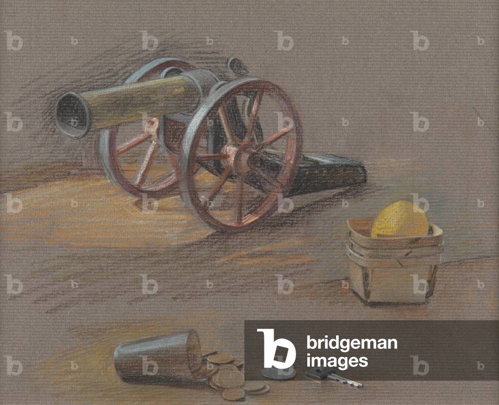 Toy Cannon (chalk & pastel on paper)