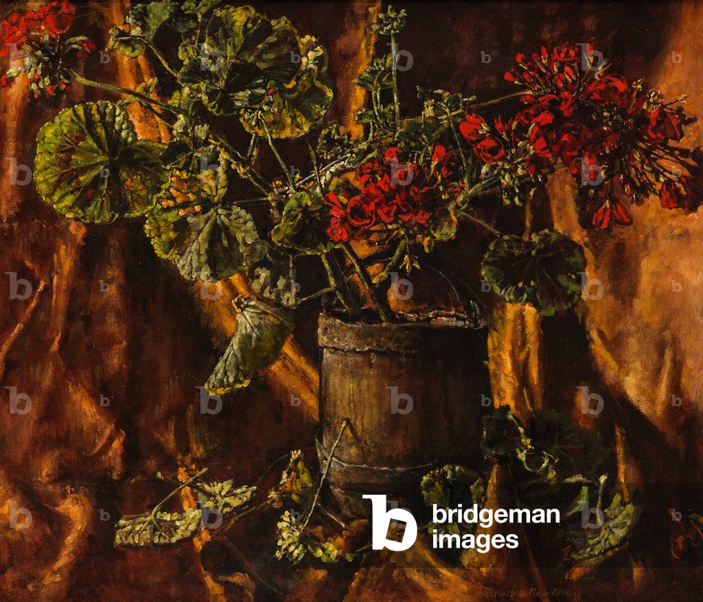 Still Life with Begonias (oil on canvas)