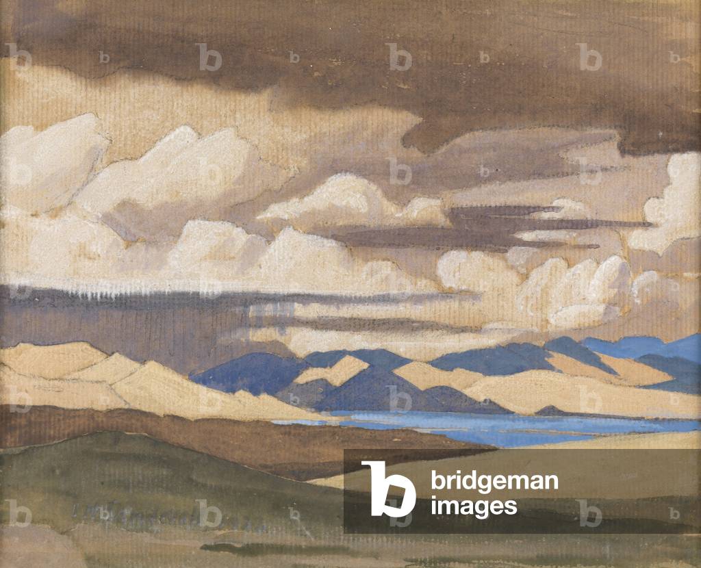 The Himalayas, near Tinki Dzong, 1922 (pencil, w/c & gouache on paper)