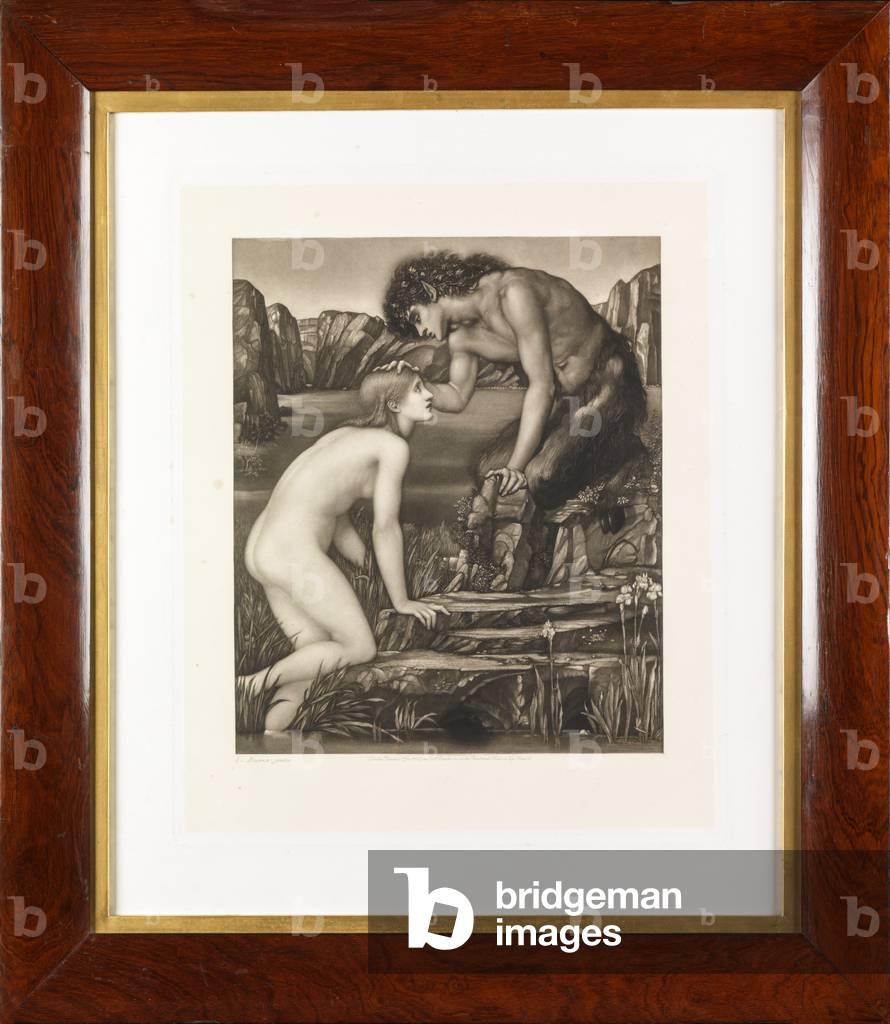 Pan and Psyche (mezzotint)
