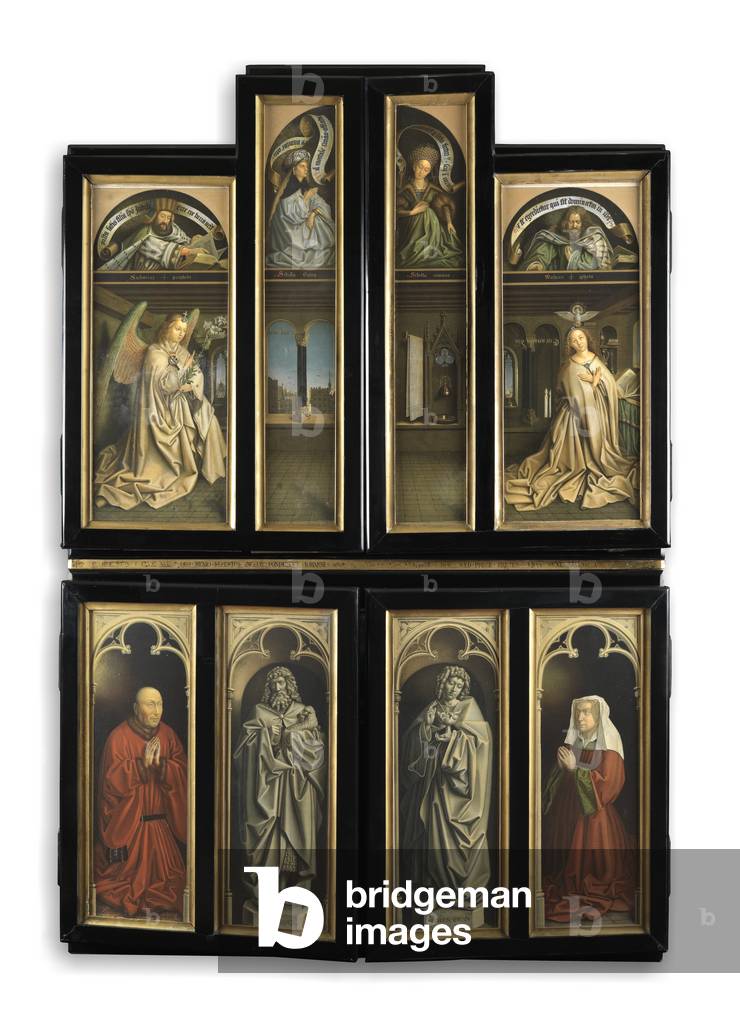 Reproduction of the rear panels of the Ghent Altarpiece, 1868-71 (chromolithograph plate)