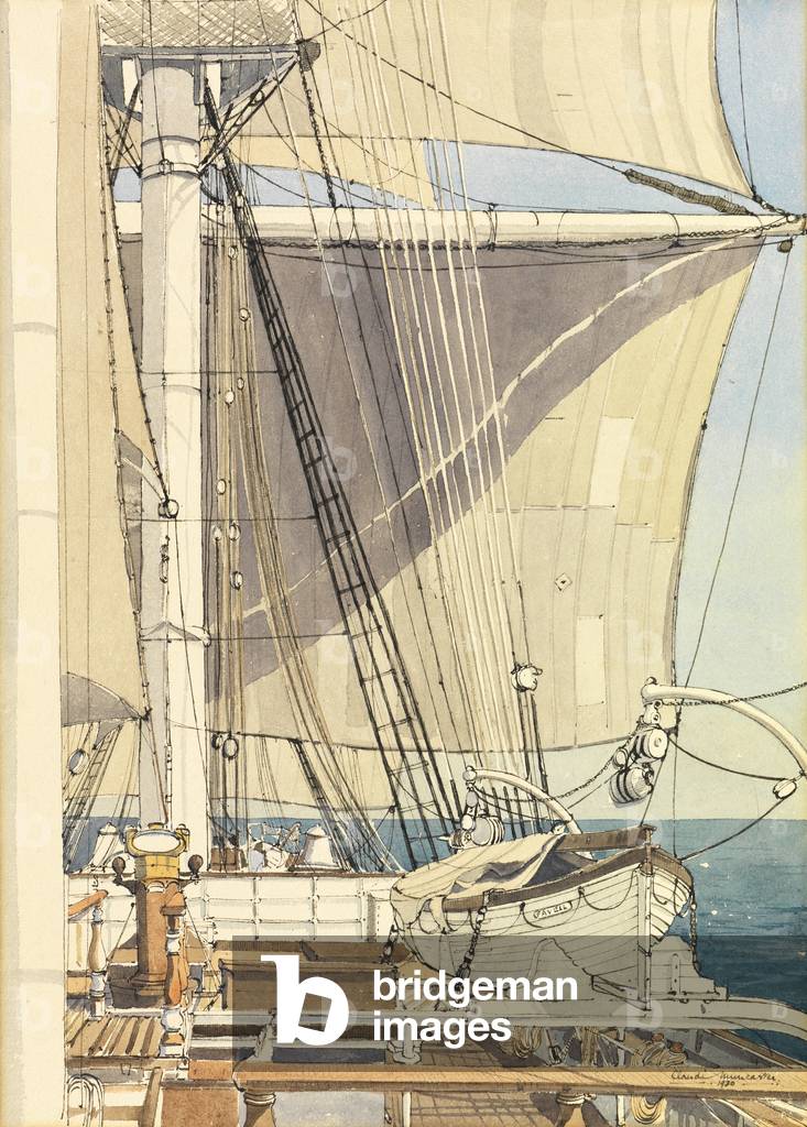 Main Course and Bridge Decks, 1930 (w/c on paper)
