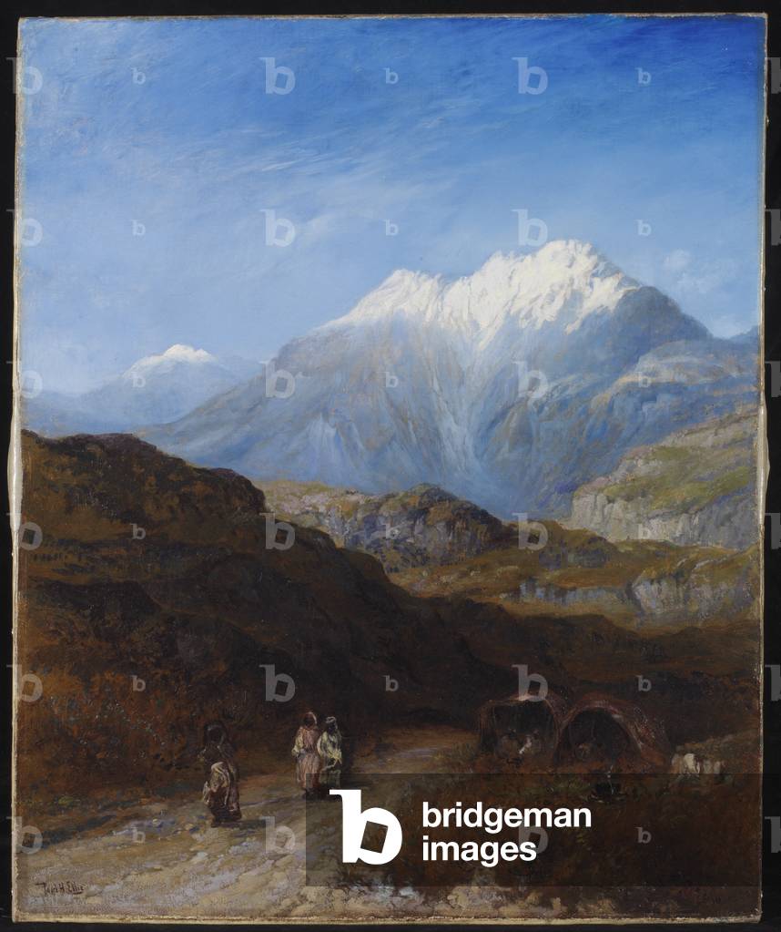 Immagine di Dipinto "La neve Capped Atlante Montagne del Gran Kabylie" di Paul H. Ellis