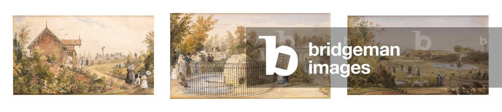 The Beaver's Pool, Zoological Gardens, Regent's Park (w/c and pencil heightened with white)