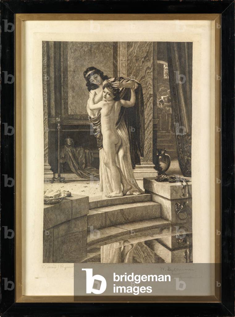 After the Bath (etching on vellum)