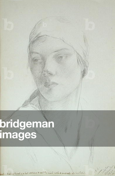 Head of a Model, 1917 (pencil on paper)