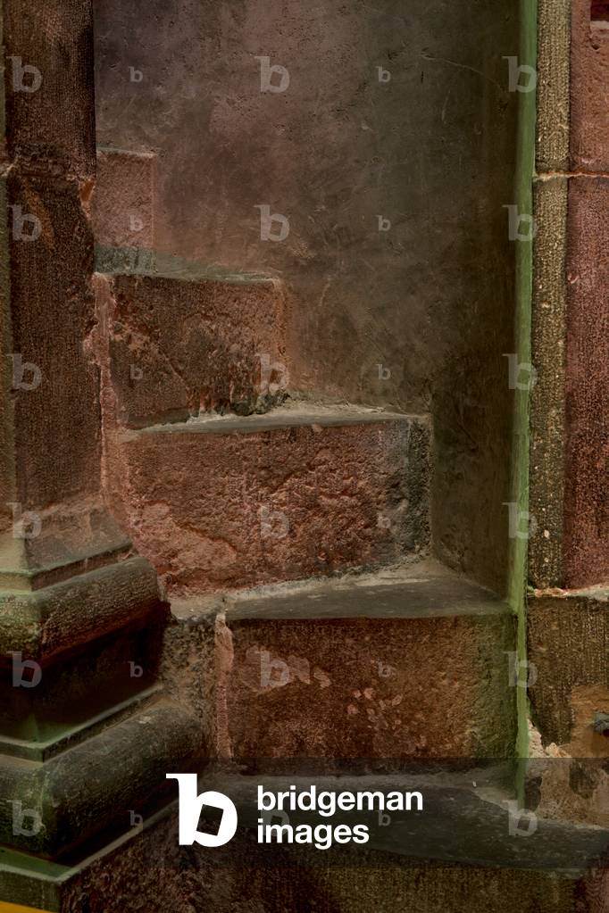 Església de Santa Maria. Escala de caragol per accedir al cor i a la teulada.