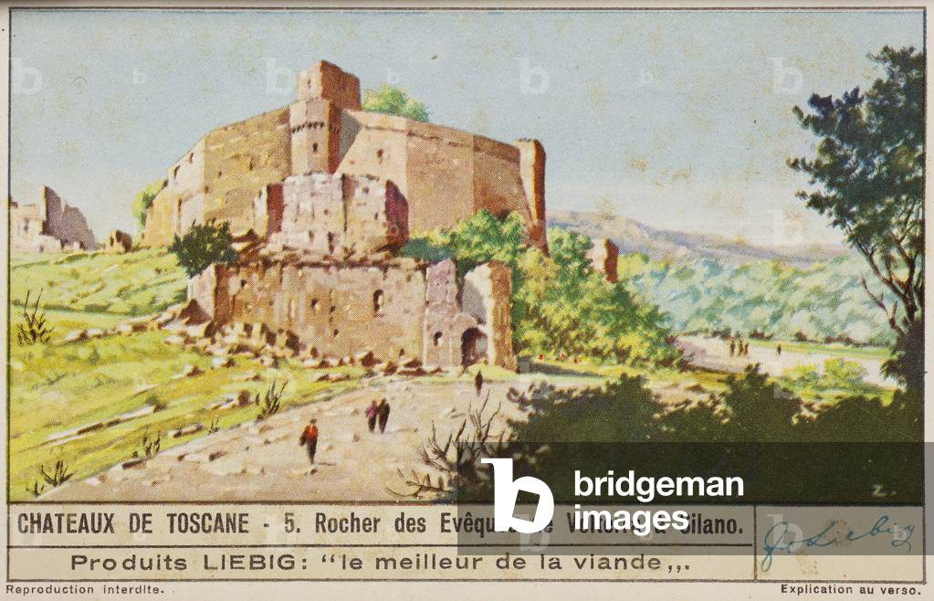 Castles at Toscana, Italy, no 5, the Volterra Bishop's rock at Silano. 1940.