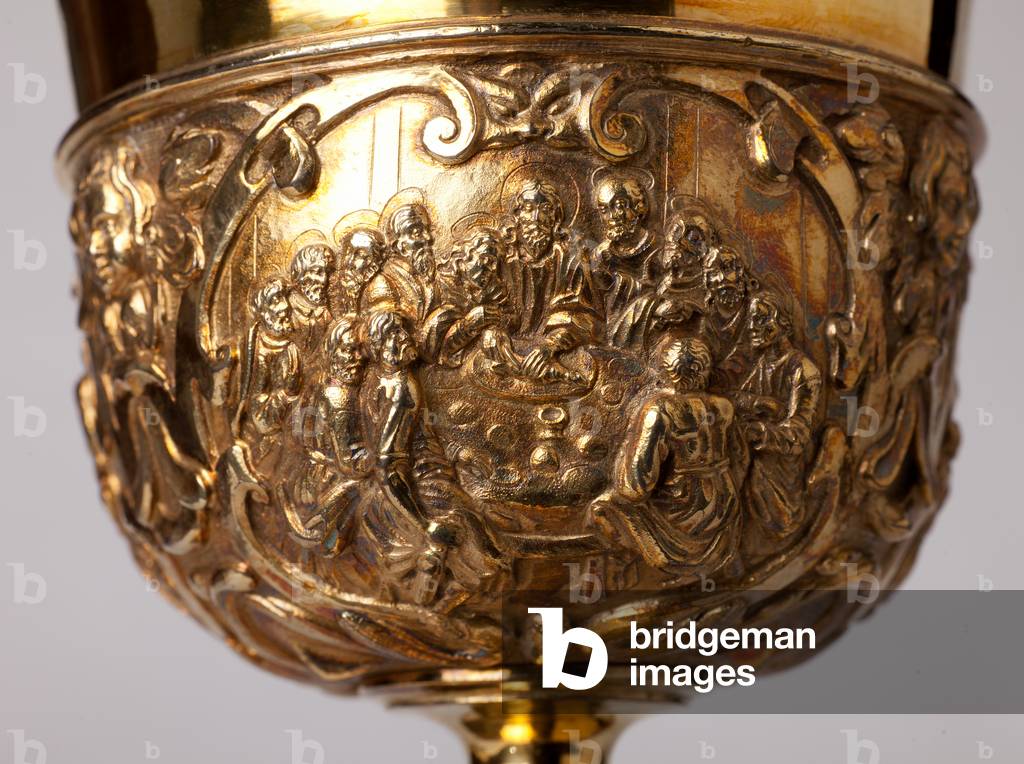 Metalsmithing. Chalice. Gift of canon A. Le Vaillant de la Bassarderie, dean of the cathedral chapter 1726 to 1758. 18th century. Detail.