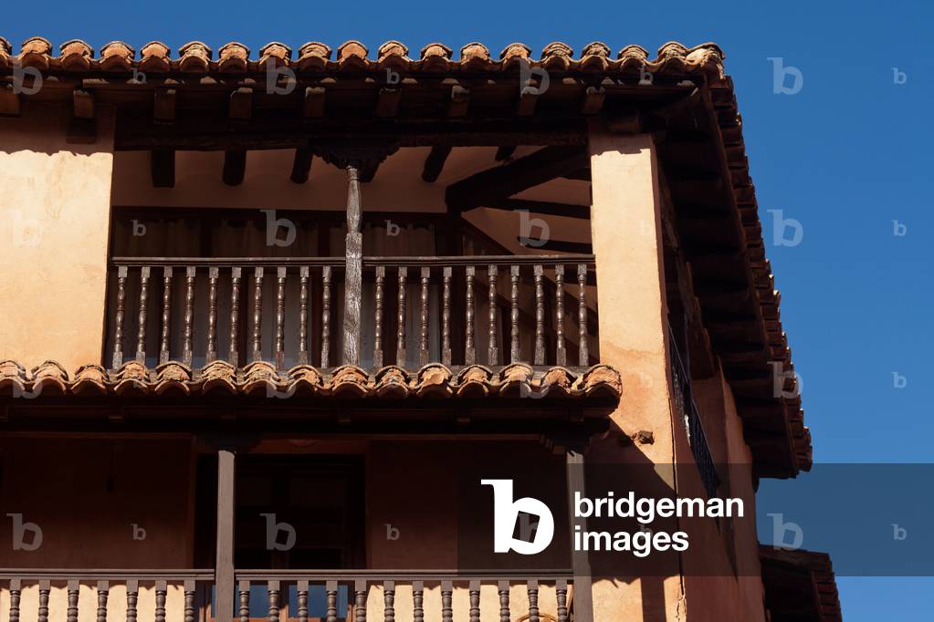 The main square (Plaza Mayor). Detail of a house.