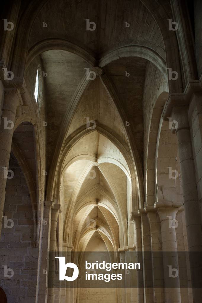 Monastery (Monestir de Poblet). The church. Interior. North aisle. The vaults.