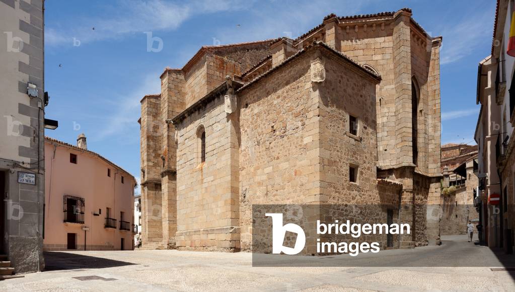 Church (Iglesia de San Nicolas). Exterior. Southeast. The chevet and sacristy.