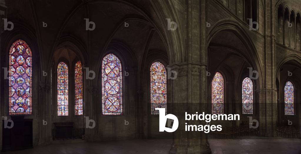 Cathedral (Cathédrale Saint-Étienne). Interior. The ambulatory. North. The stained glass windows. 13th century.