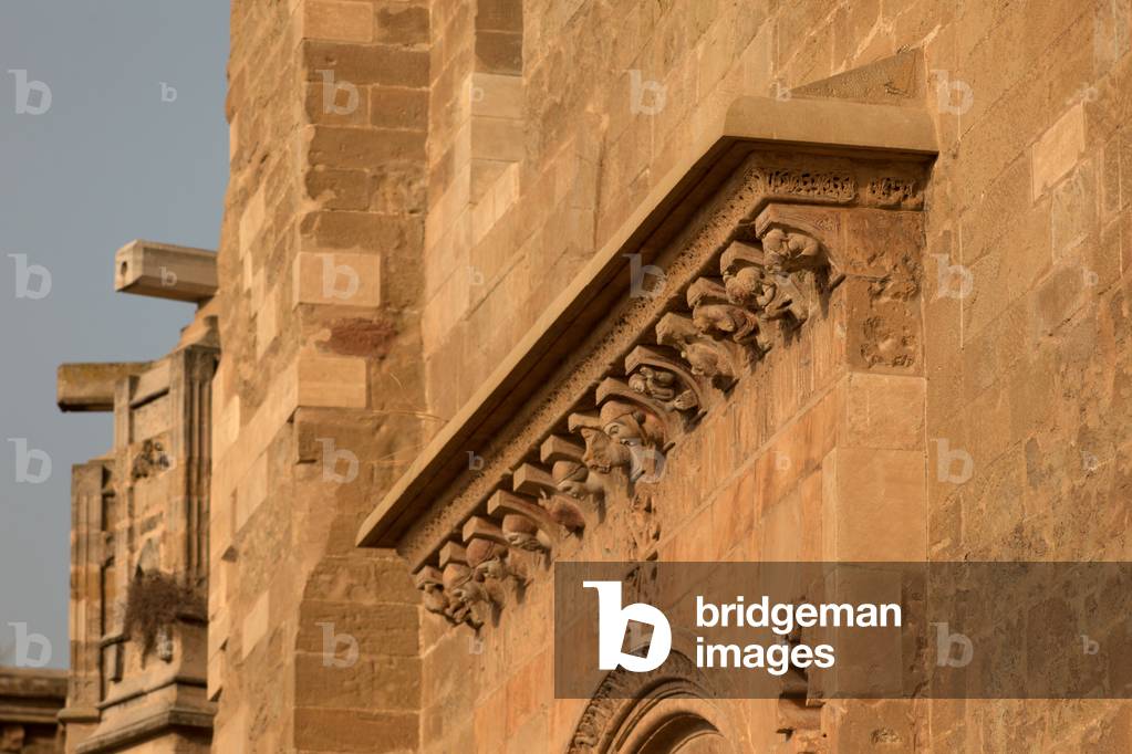 The old cathedral (La Seu Vella). The south portal (Porta de l'Anunciata). Upper part. Romanesque. 1215.