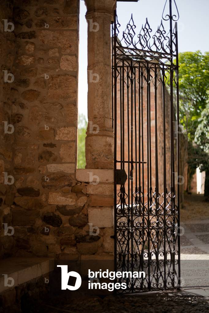 Colegiate church (Colegiata de San Cosme y San Damiàn de Covarrubias). Exterior. West façade. Detail of the fence.