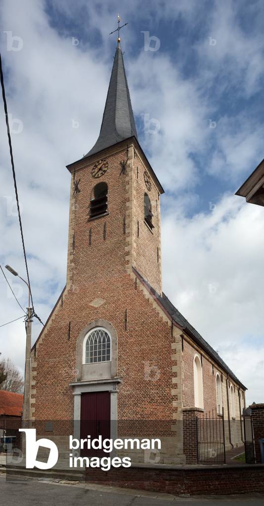Parish church Hundelgem. Exterior. West façade. 1834.