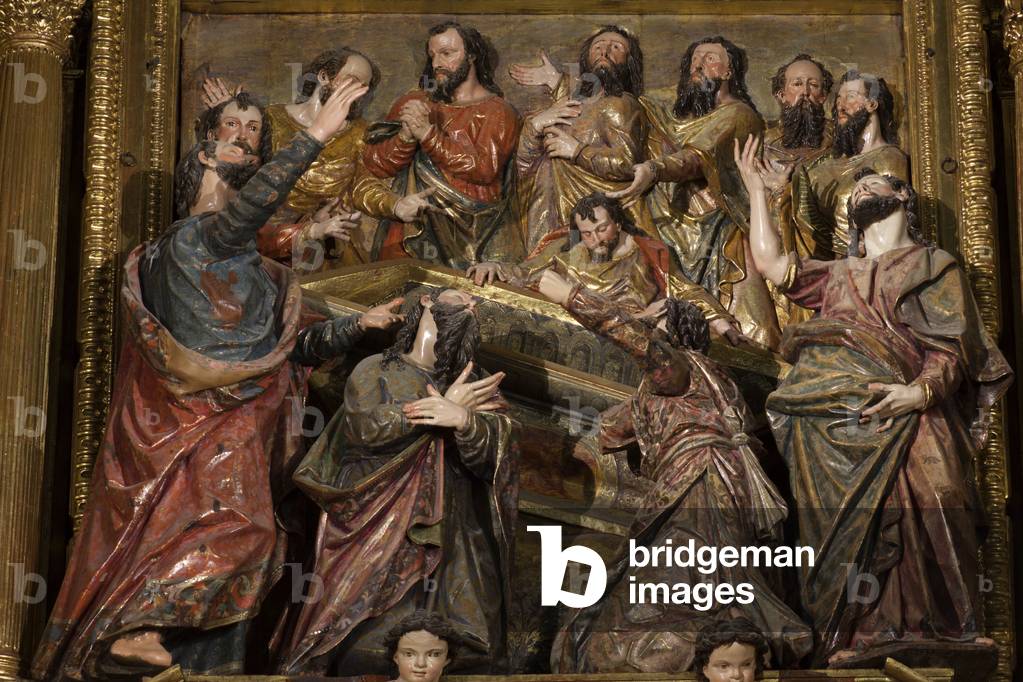 Interior. Choir. Altarpiece. Assumption of Mary. Late baroque. Detail. 17th century.