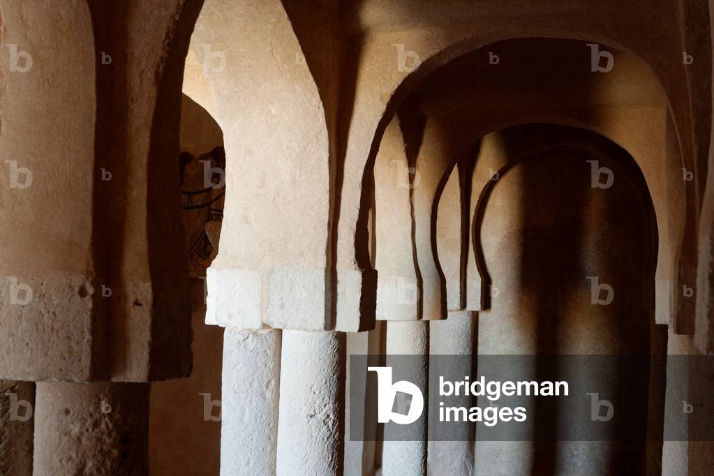 Hermitage (Ermita de San Baudelio). Interior. Wall paintings 12th century. Mozarab.