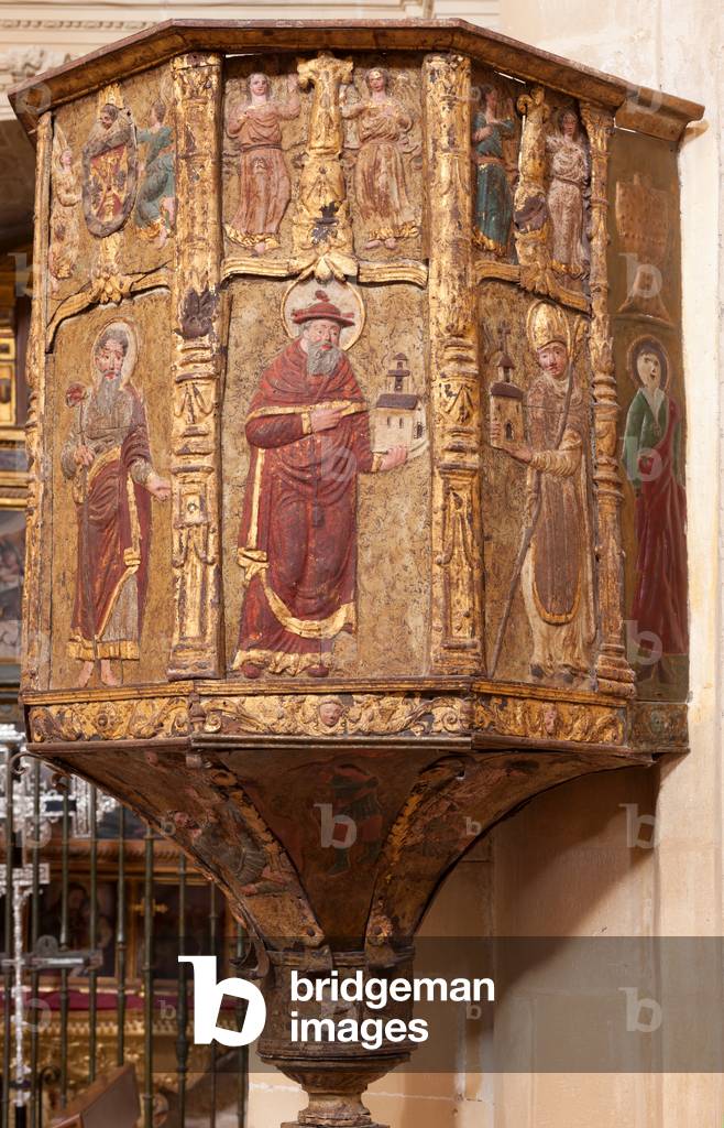Cathedral. Interior. The pulpit. Detail.