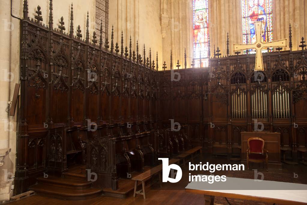 Basilica (Basilique Saint-Seurin de Bordeaux). Interior. The choir. The stalls.