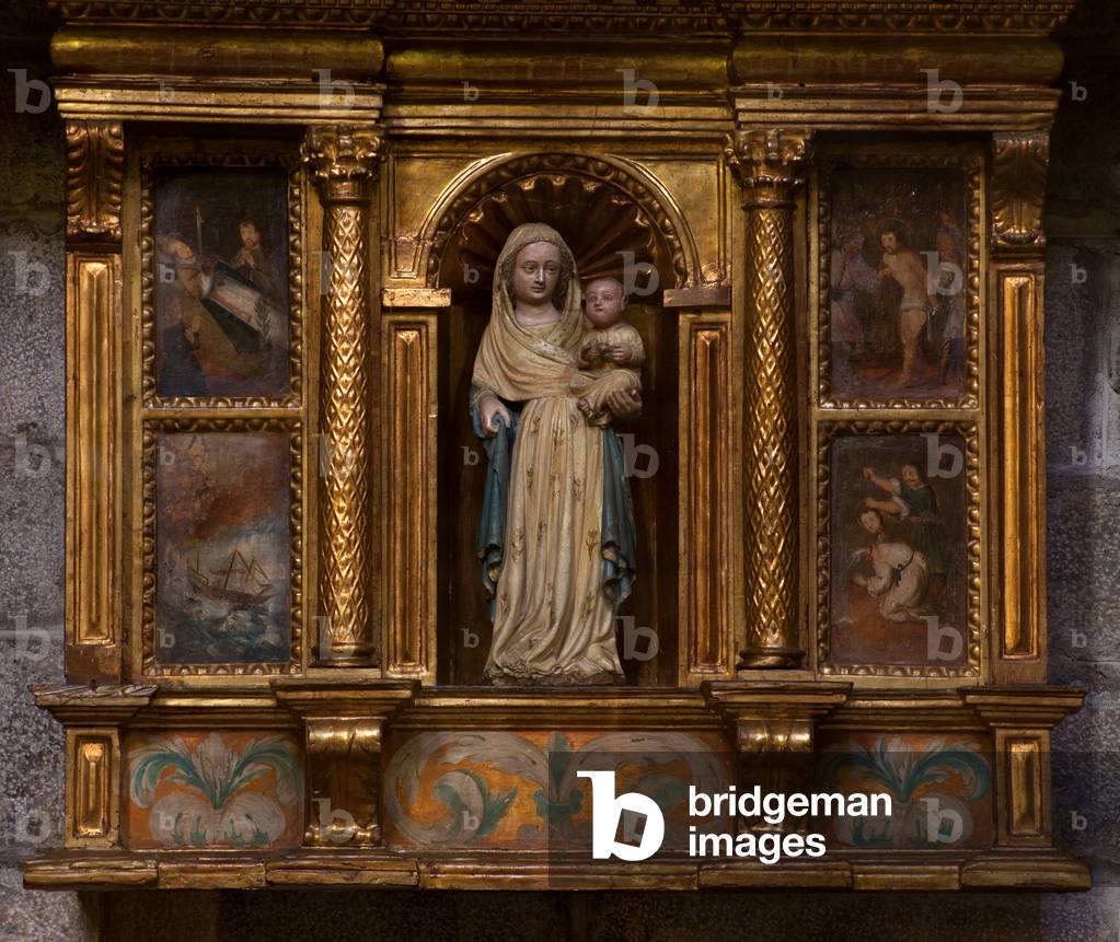 Church (Església Sant Genis). Interior. An altarpiece. Renaissance.