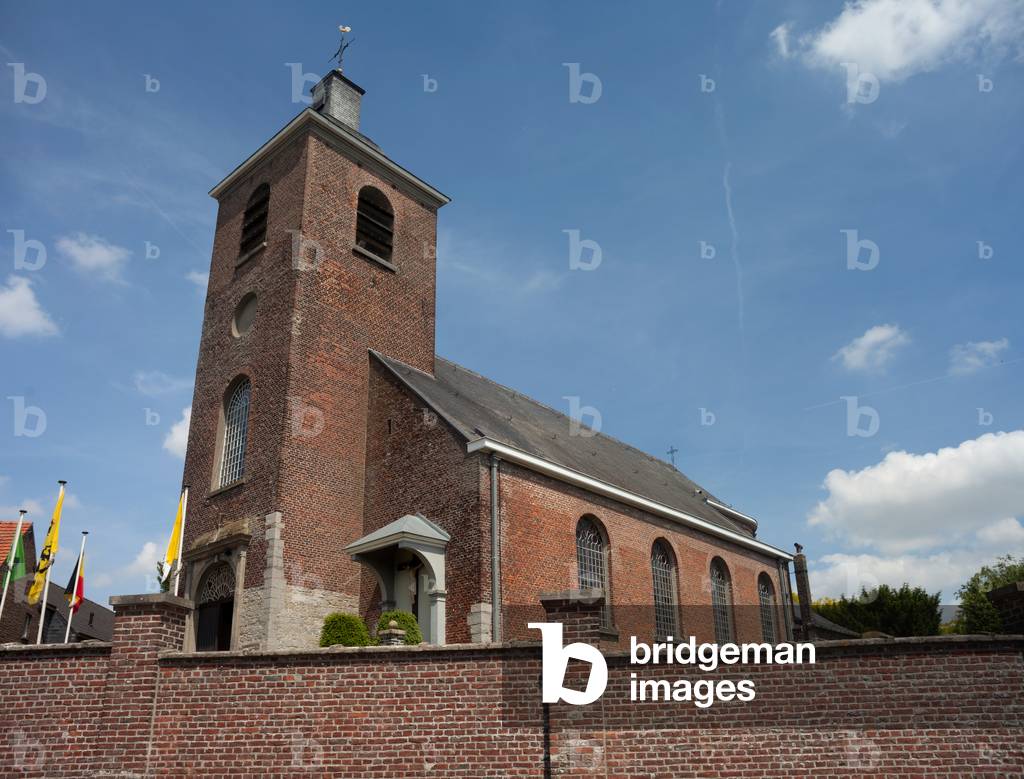 Parish church (Parochiale kerk Sint-Dionysius van Lede). Exterior. South-west and the tower. Begin 19th century.