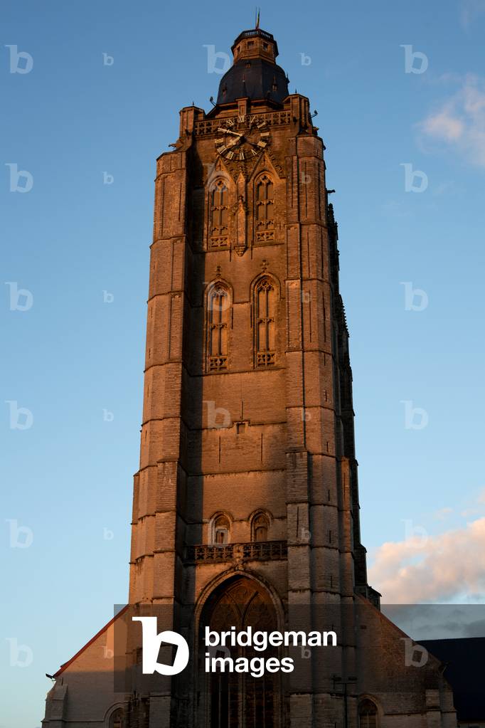 Collegiate church (Sint-Walburgakerk). Exterior. The tower. West.