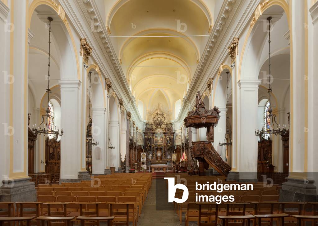 Church (Basilique Notre-Dame de Tongre). Interiro. The nave. 1777.