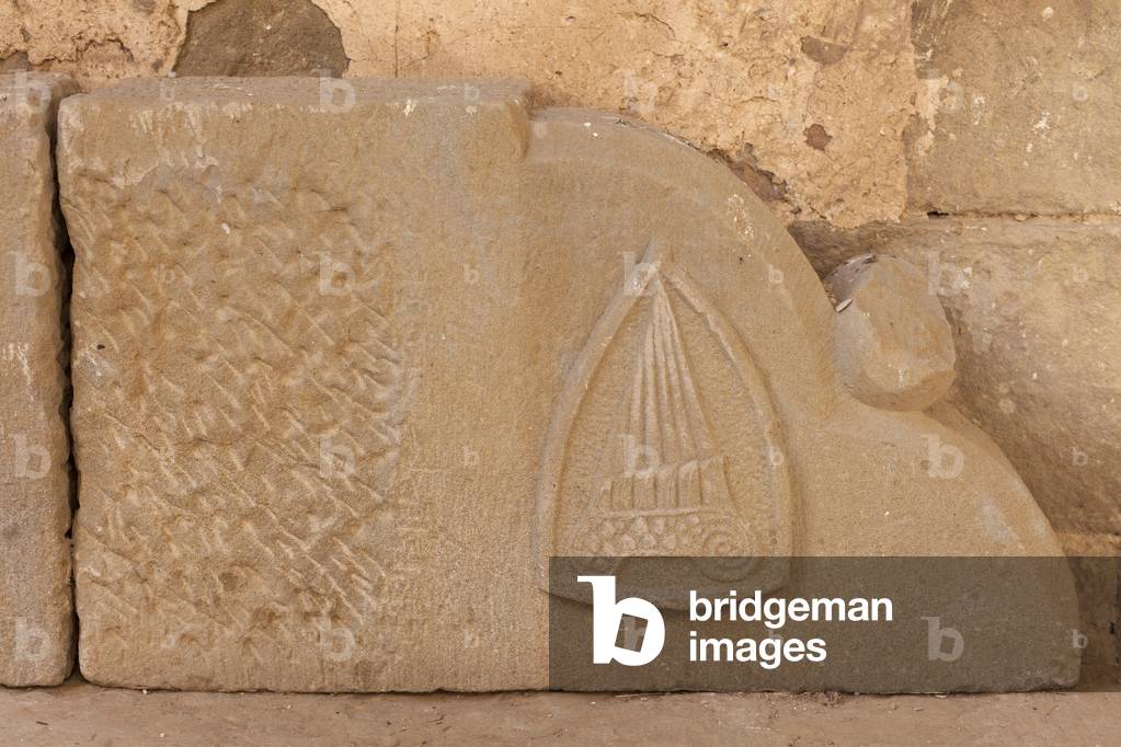 Monastery (Santa Maria de Gualter). The Church. A sarcophagus. Detail. An escutcheon.