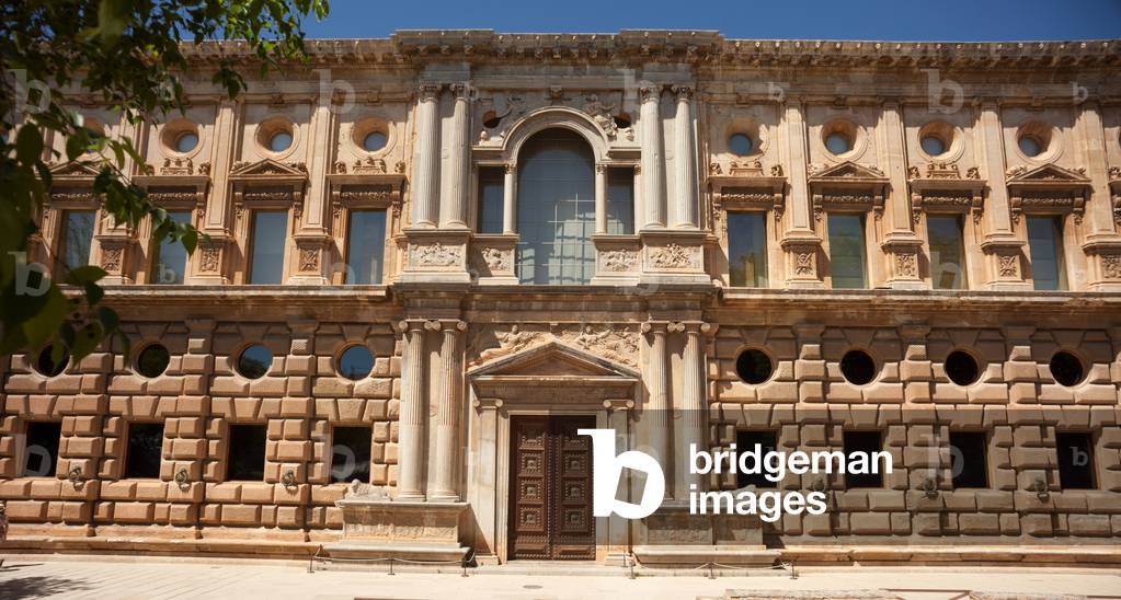 Façade of Palace of Charles V, Alhambra, Granada, Andalucía, Granada, Spain (photo)