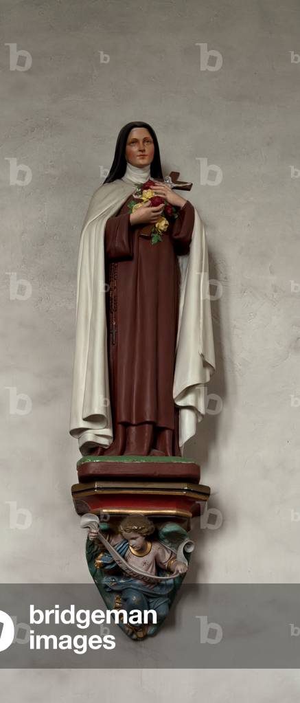 Paulatem, Parochiekerk Sint-Gangulfus. Interior. Statue. Saint (H Theresia). On a socle. Polychromed plastre.