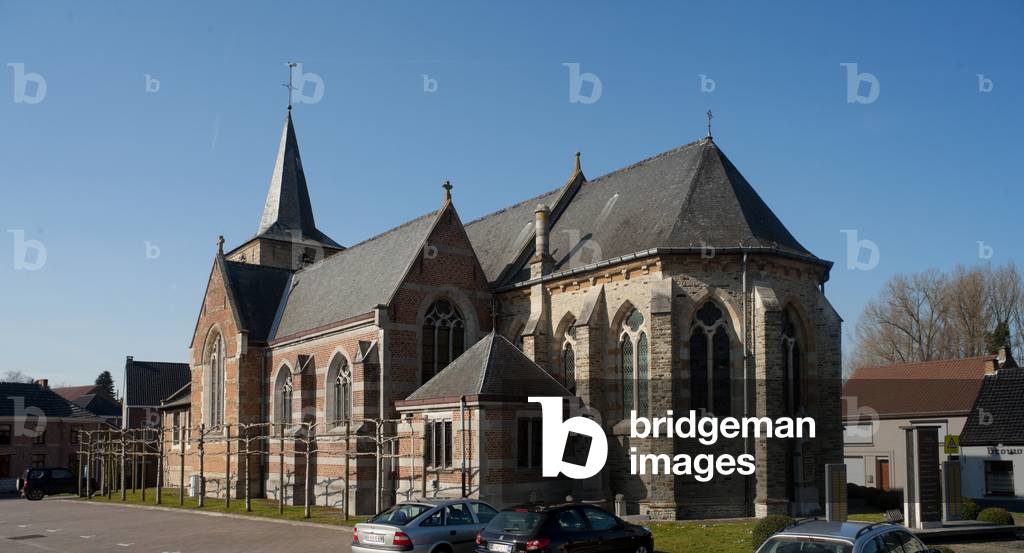 Deftinge. Parish church (Sint-Ursmaruskerk). Exterior. Southeast.
