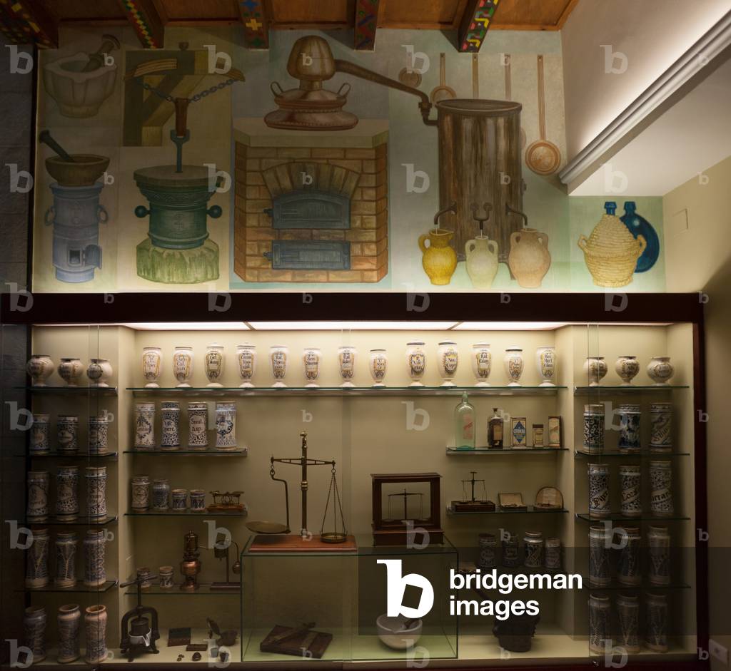 Rural life Museum (Museu de la Vida Rural). Foundation Lluís Carulla. Interior of an antique pharmacy.